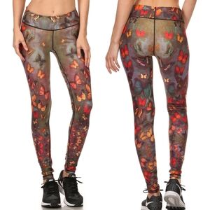 Poprageous PopActive Fall Butterflies Dream Leggings Size XS